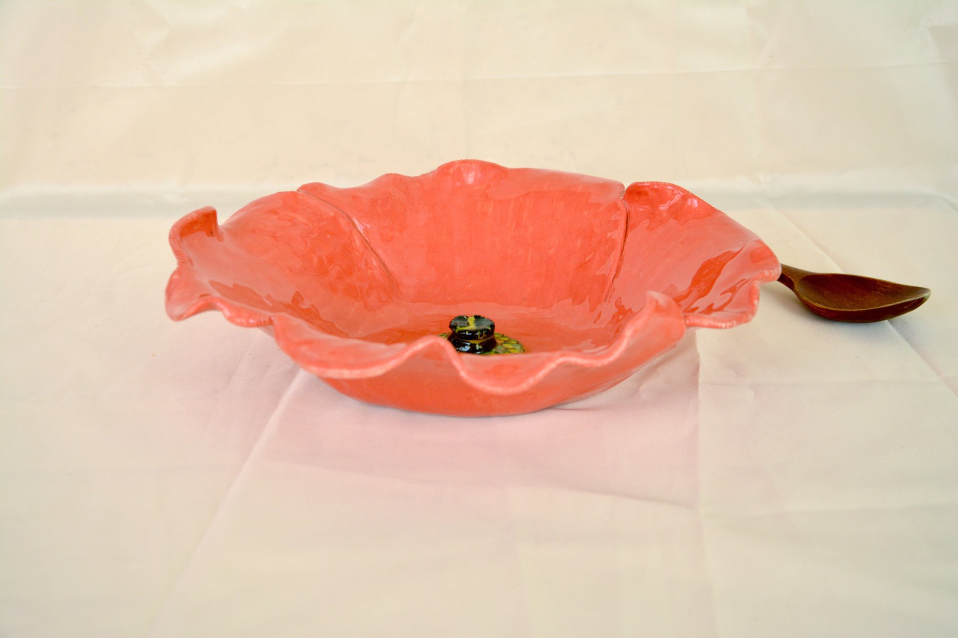 Блюдо для Фруктов или Салата Мак 2 - Керамические тарелки, max диаметр - 26 см, фото 3 из 4.